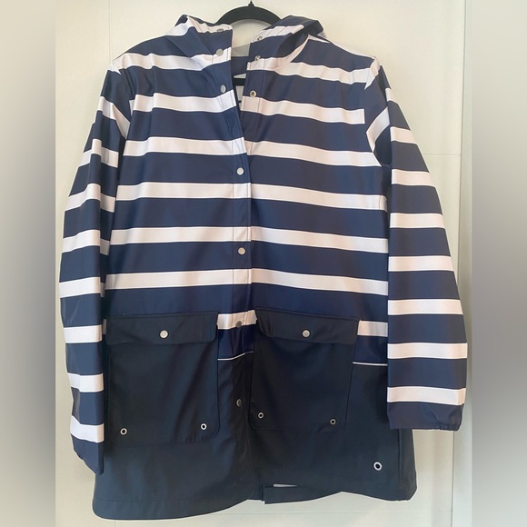 Herschel “Rainwear parka - border stripe peacoat” - Picture 1 of 9